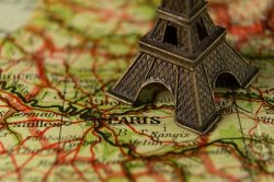 Paris map and Eiffel Tower