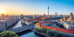 The,Skyline,Of,Berlin,During,Sunset,,Germany