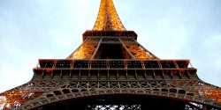 View from beneath the Eiffel Tower