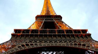 View from beneath the Eiffel Tower