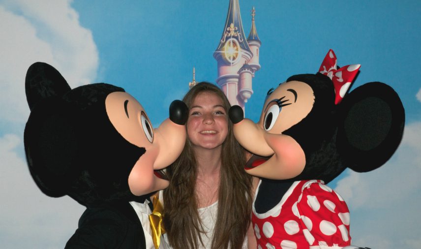 Mickey and minnie and student