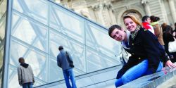 Students at the Musee de Louvre