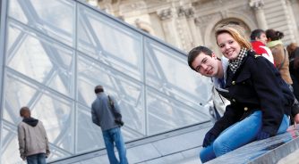 Students at the Musee de Louvre