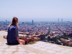 Girl looking at Barcelona