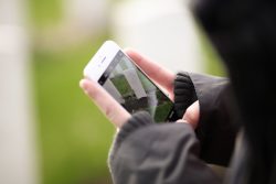 Student with iphone