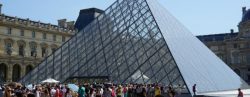 students outside the louvre paris