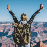 Back,View,Of,Young,Wanderlust,Feeling,Victory,Conquering,Mountain,In
