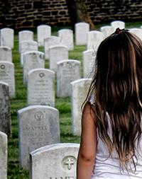 Student at Military Cemetery