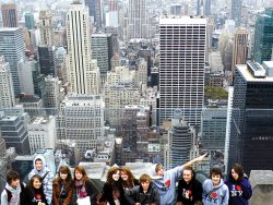 Top of the rock students