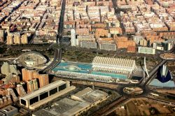 aerial-view of valencia city or arts and sciences