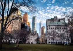 Central Park with city