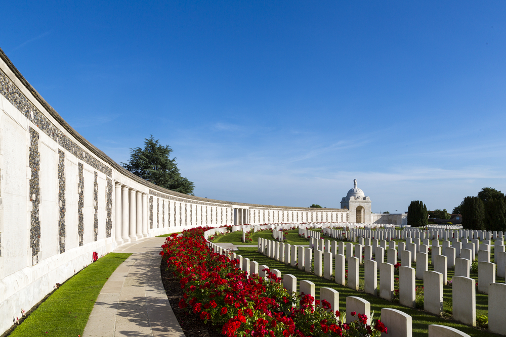 Tyne Cot war cemetery near Ypres, in Flanders, Belgium