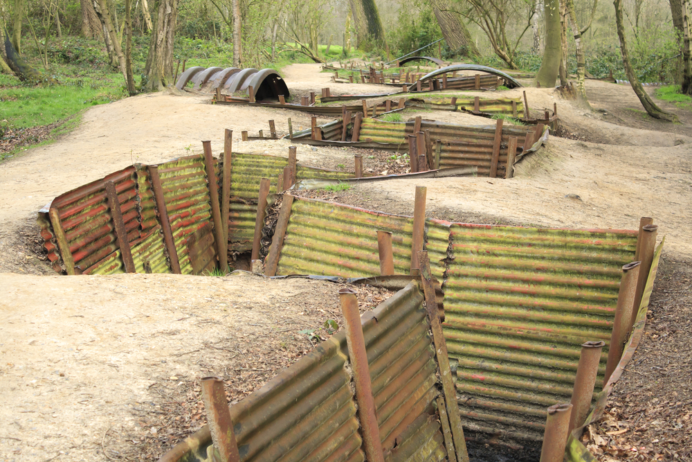 Preserved WWI trenches at Hill 62 in Flanders Fields