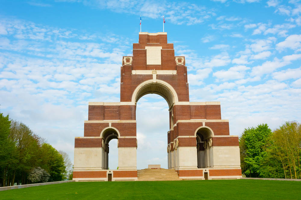 The Thiepval memorial in France on a sunny day
