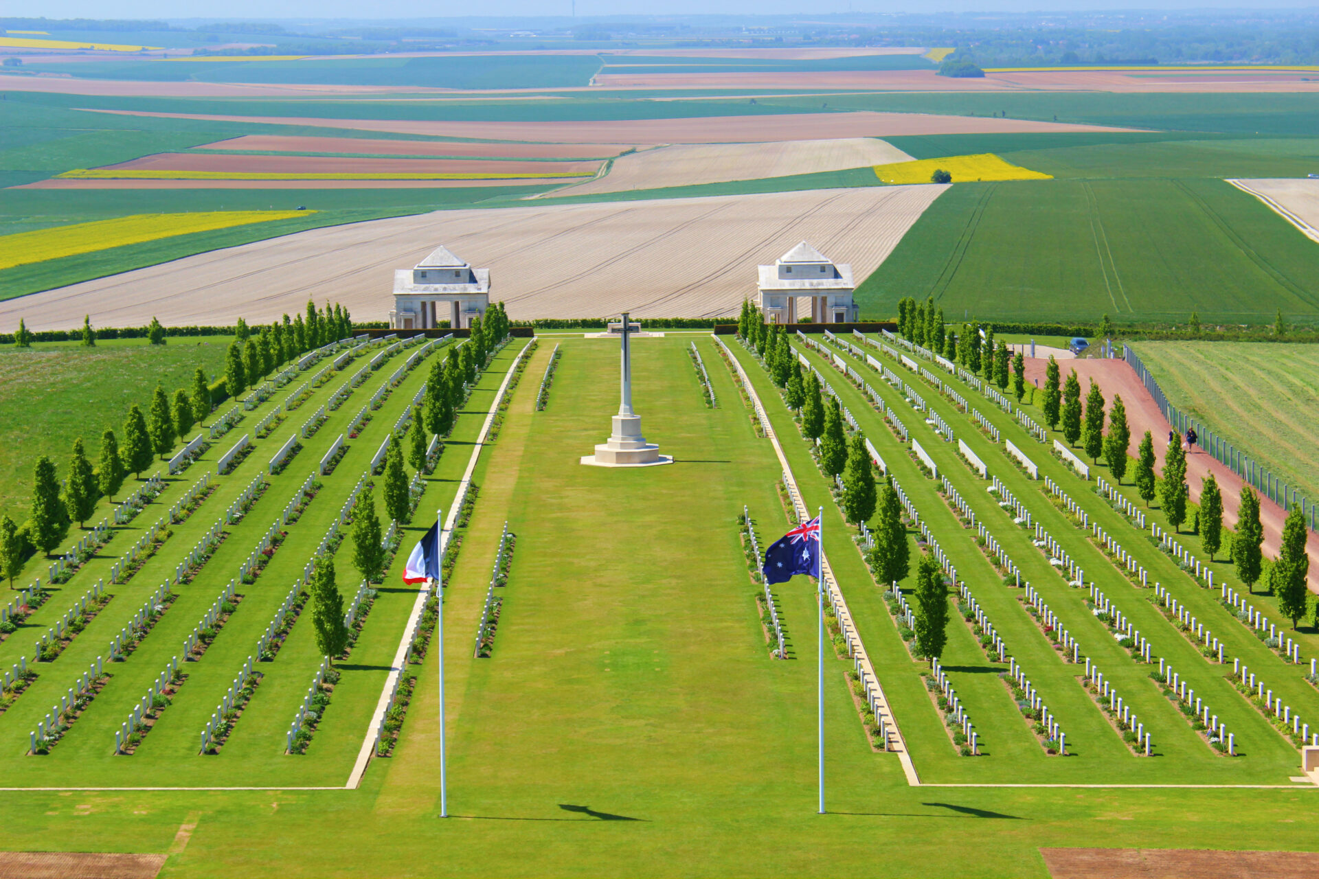 The Australian cemetery of Villers Bretonneux in the Somme, France