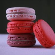 pink french macaroons