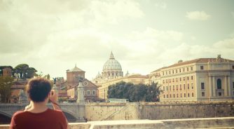 vatican boy taking picture