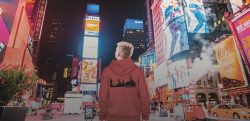 Student in hoody, New York
