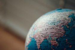 Image of China on a globe