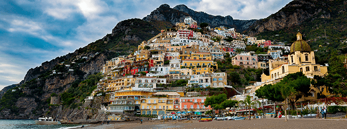 View of Positano from the beach