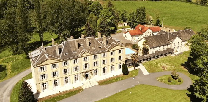 Aerial view of the Château du Molay in Normandy