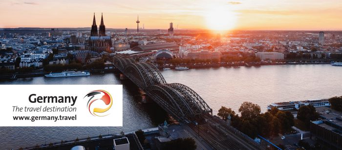 Aerial shot over Cologne