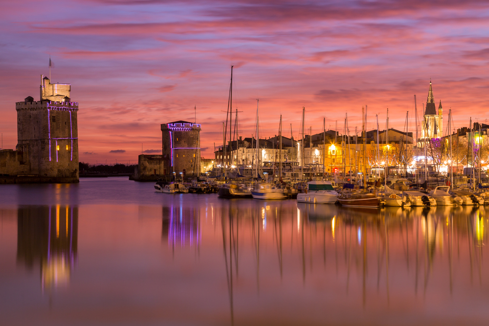 The port of La Rochelle at sunset