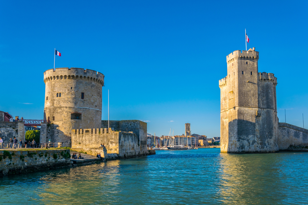 Blue waters at the port of La Rochelle