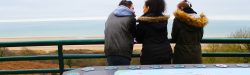 Students overlooking Omaha Beach, Normandy