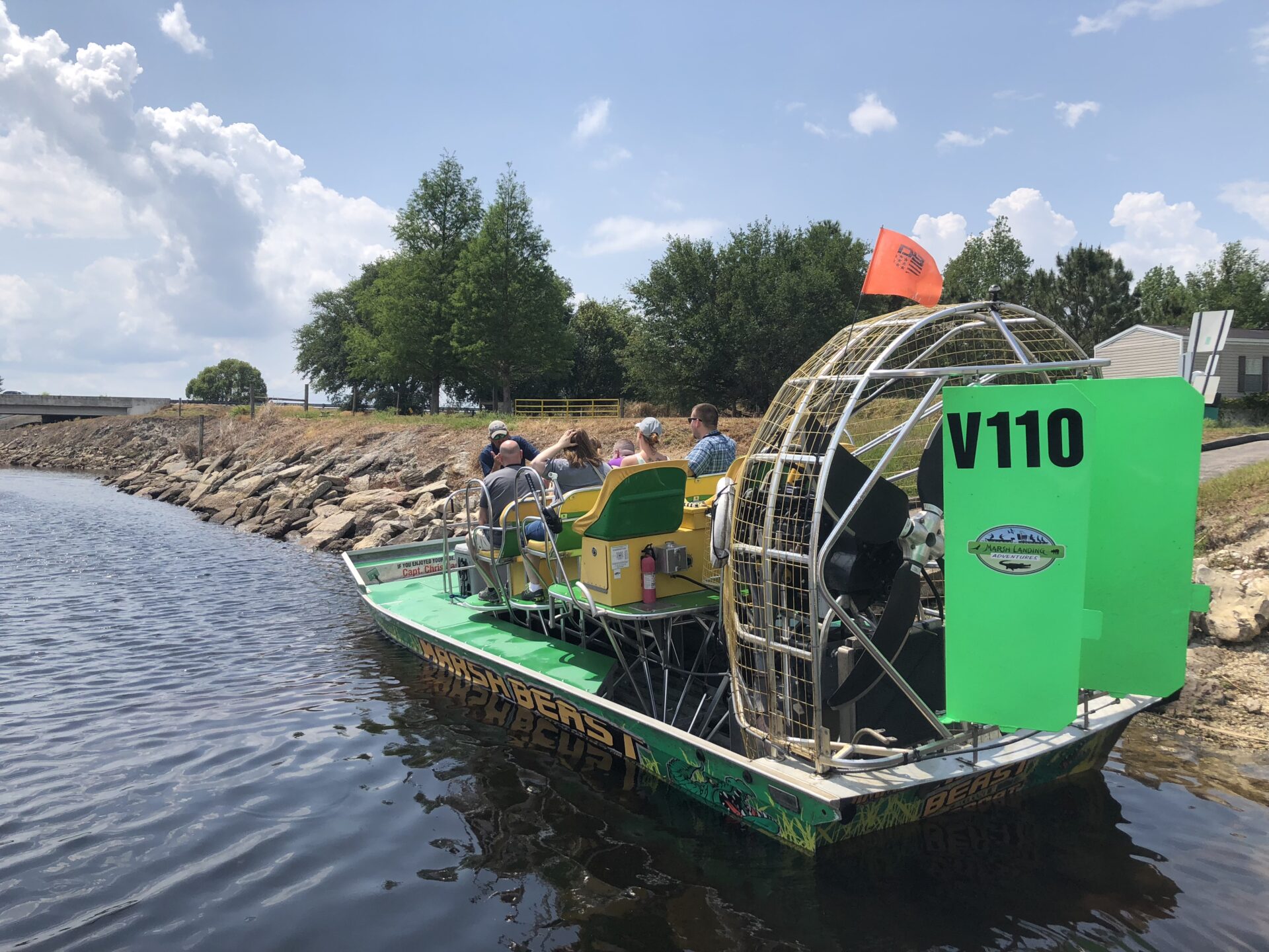 An Airboat Adventure boat gliding on the Everglades in Florida