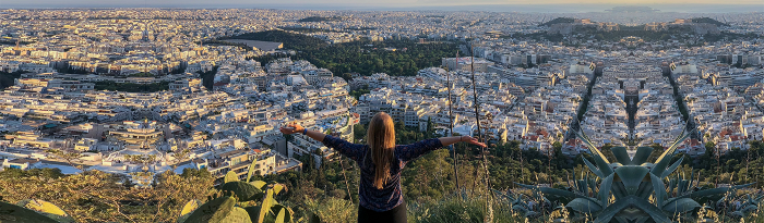 Student overlooking Athens Student overlooking Athens