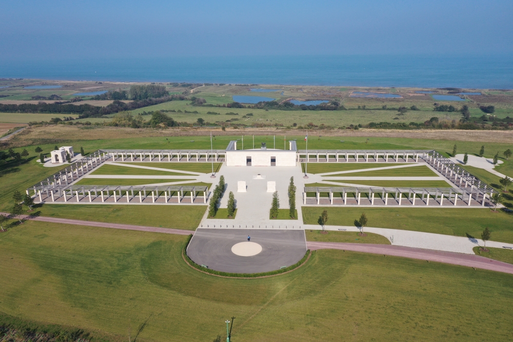 Aerial view of the British Normandy memorial