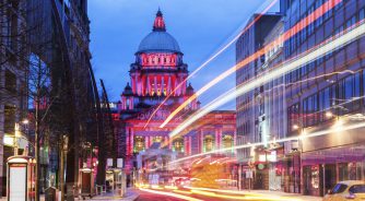 Illuminated,Belfast,City,Hall.,Belfast,,Northern,Ireland,,United,Kingdom.