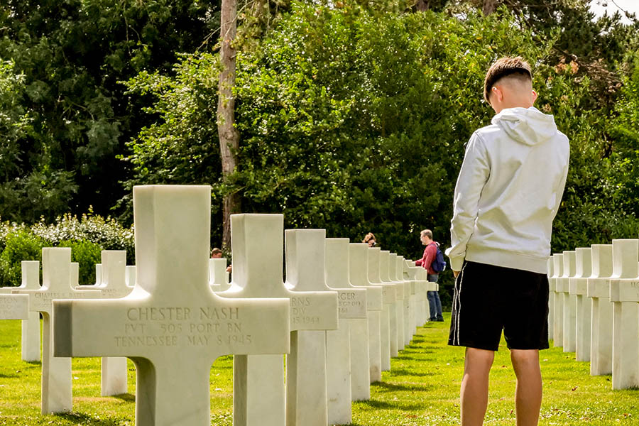 Explore war cemeteries in Normandy