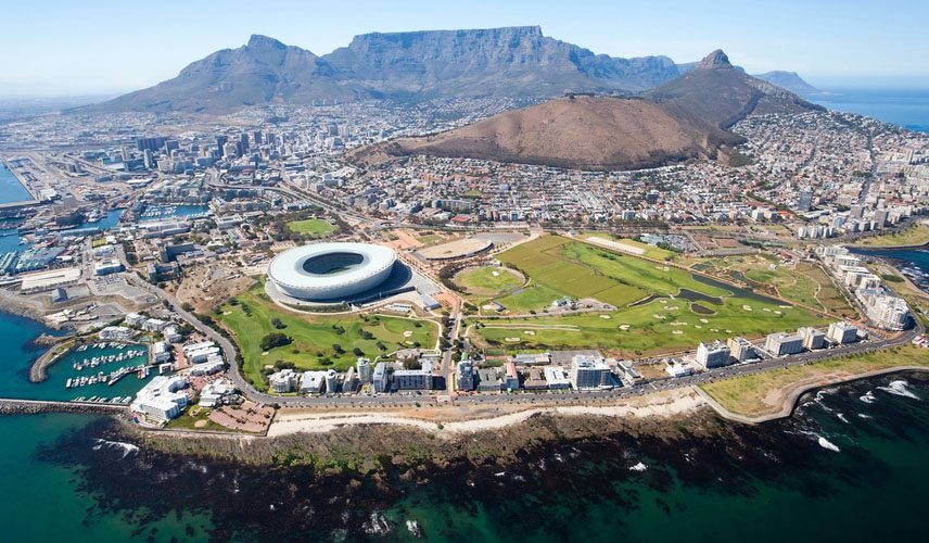 Aerial view of Cape Town in South Africa