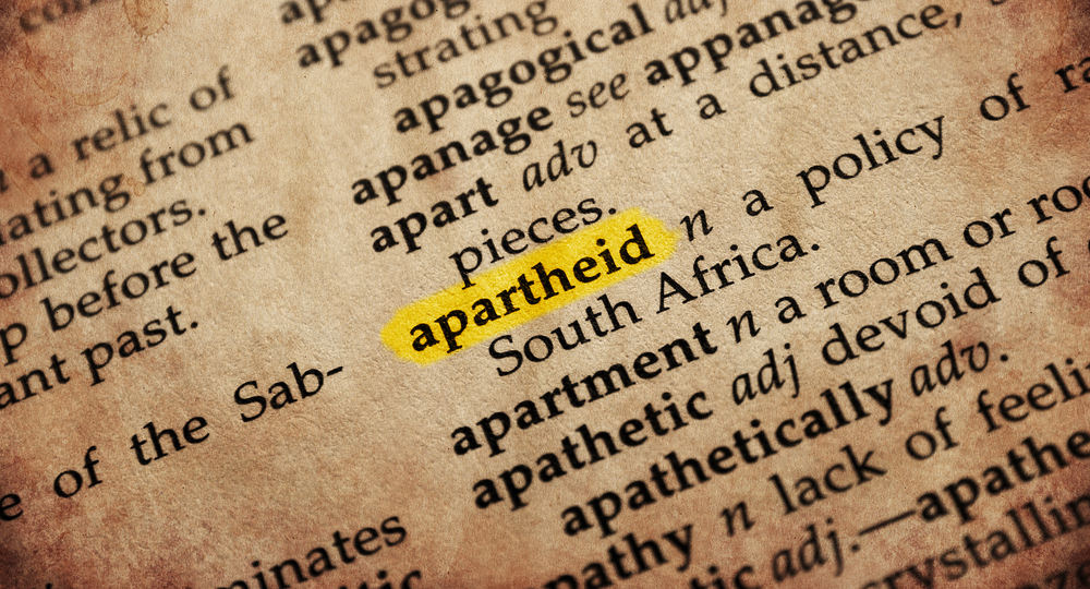 Apartheid word highlighted in a dictionary