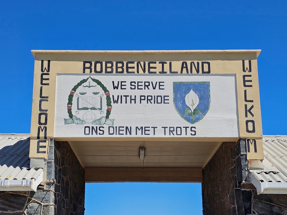 Nelson Mandela's prison gate in Robben Island, Cape Town