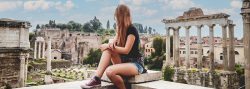 Student looking at Roman Forum