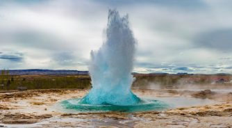 The,Great,Geysir,Erupting,In,Spring,,Iceland
