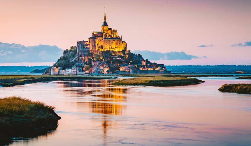 The stunning Mont Saint Michel at sunset