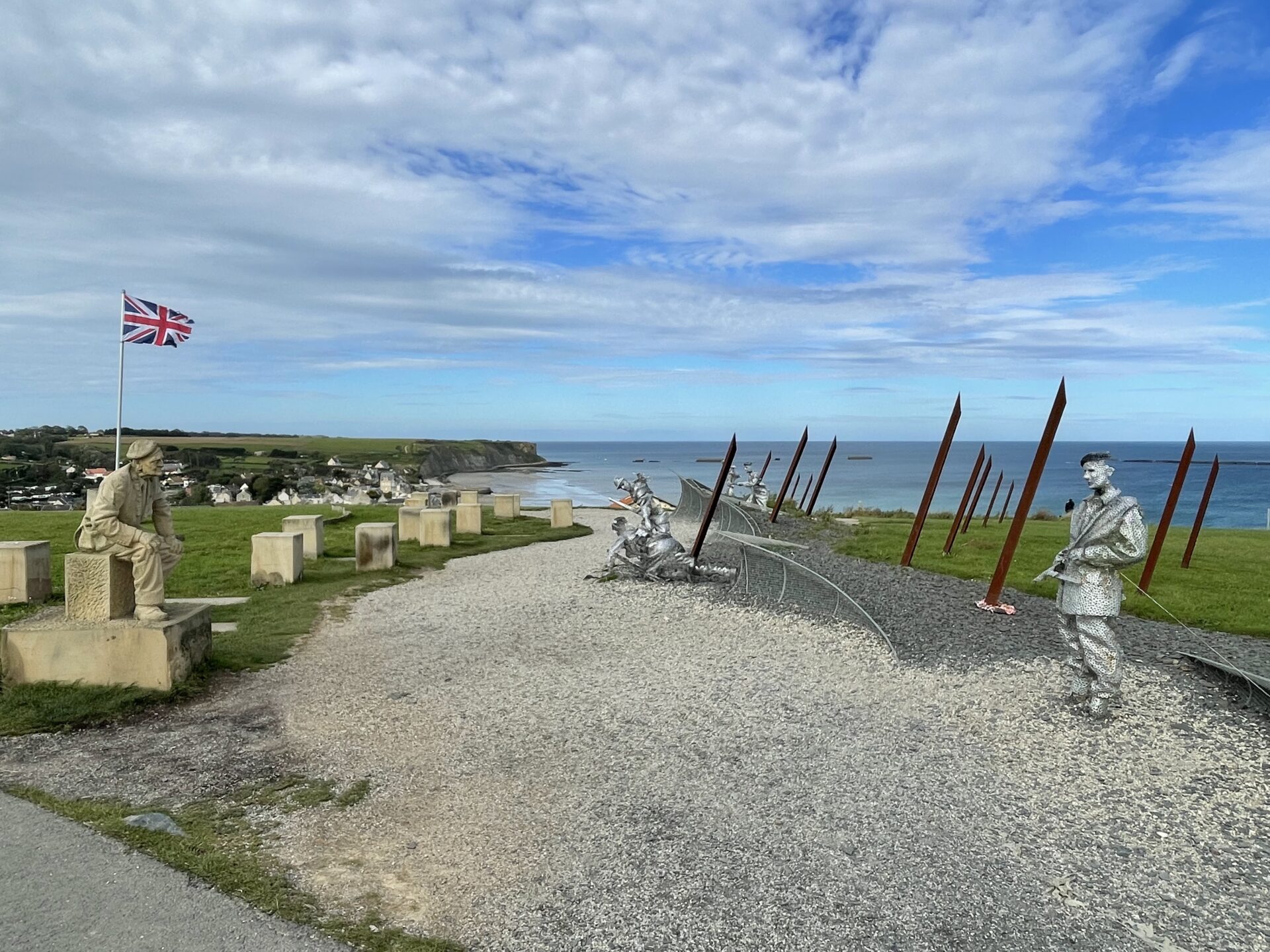Blue sky at Arromanches in Normandy