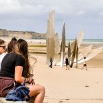 Students at Omaha Beach