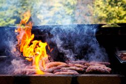 Barbecue sausages Chateau du Molay, Normandy