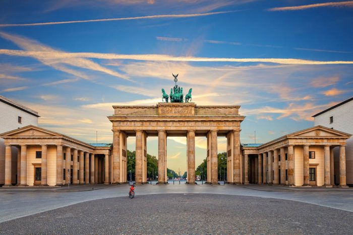 Brandenburg,Gate,Or,Brandenburger,Tor,At,Sunset,,Berlin,,Germany