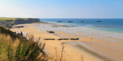 Normandy,Landings,,Remains,Of,Artificial,Port,At,Arromanches-les-bains,,France