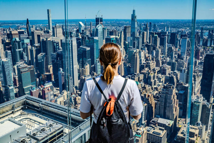 The,Girl,Stands,Facing,Away,On,The,Observation,Deck,Of