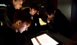 Students learning about the Bayeux Tapestry