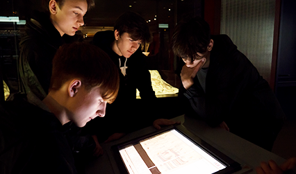 Students learning about the Bayeux Tapestry