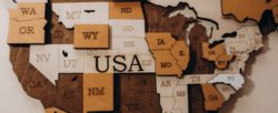 Office wall art of USA map