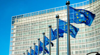 European,Eu,Flags,In,Front,Of,The,Berlaymont,Building,,Headquarters